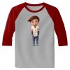 Raglan 3/4 Roundneck Shirt (Gray Body) Thumbnail