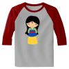 Raglan 3/4 Roundneck Shirt (Gray Body) Thumbnail