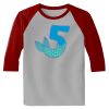 Raglan 3/4 Roundneck Shirt (Gray Body) Thumbnail