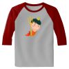 Raglan 3/4 Roundneck Shirt (Gray Body) Thumbnail